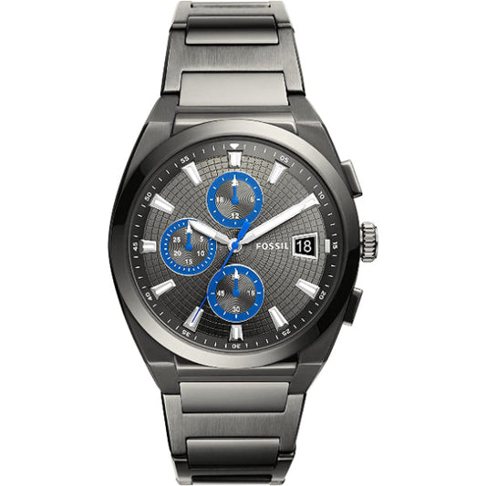 Picture of Fossil Everett Grey Stainless Steel Grey Dial Chronograph Quartz Watch for Gents - FS5830 - Available at Raja Sahib