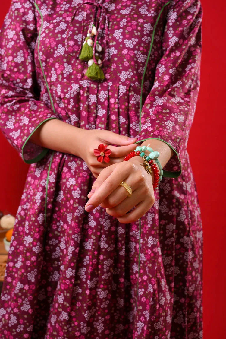 Picture of Senorita - Maroon & Multicolor - Casual Kurta - Cotton Lawn Printed - GAA-03271 - Available at Raja Sahib