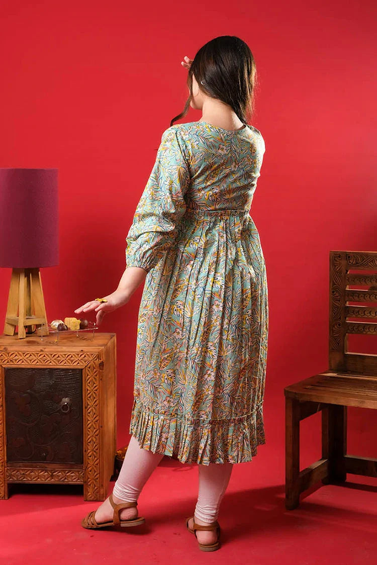 Picture of Senorita - Sea Green & Multicolor - Casual Kurta - Cotton Lawn Printed - GAA-03272 - Available at Raja Sahib