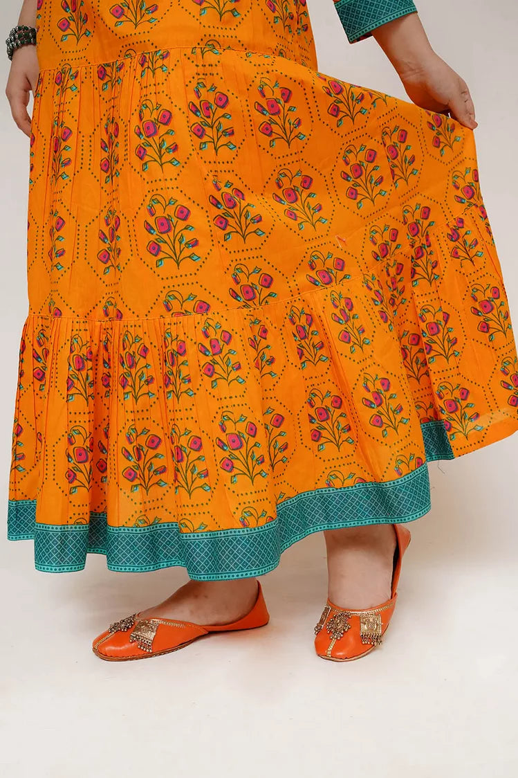 Picture of Senorita - Girls Eid Dress - Yellow & Multicolor - Casual Maxi - GAA-03477 - Available at Raja Sahib