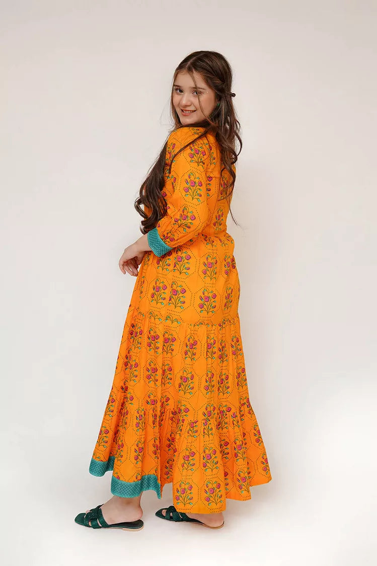Picture of Senorita - Girls Eid Dress - Yellow & Multicolor - Casual Maxi - GAA-03477 - Available at Raja Sahib