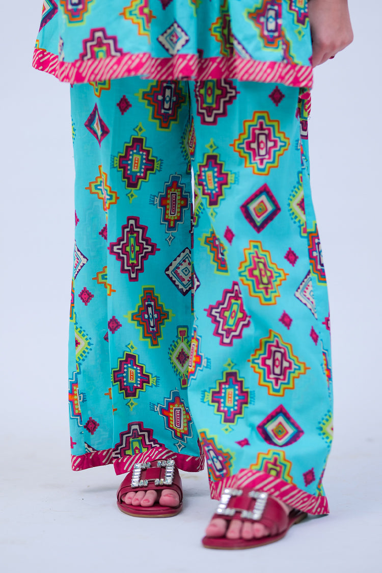 Picture of Senorita - GAC-02717 | Sea Green & Multicolor | Casual 2 Piece Suit | Cotton Lawn Printed - Available at Raja Sahib