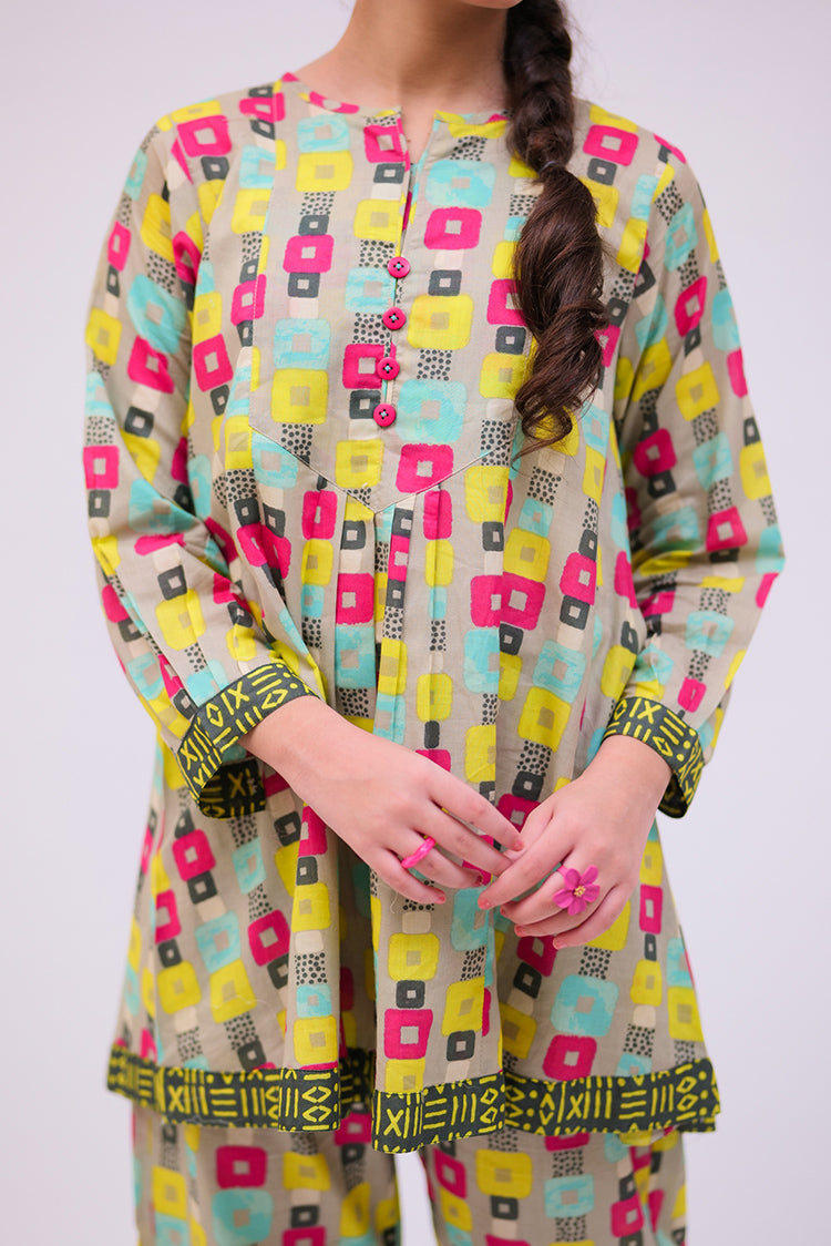 Picture of Senorita - GAC-02718 | Grey & Multicolor | Casual 2 Piece Suit  | Cotton Lawn Printed - Available at Raja Sahib