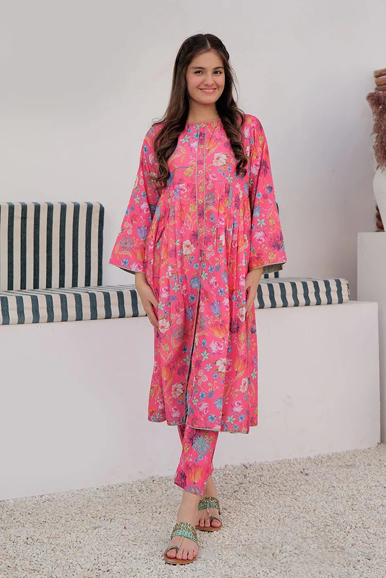 Picture of GAC-02930 | Pink & Multicolor | Casual 2 Piece Suit | Polyester Lawn Printed - Available at Raja Sahib