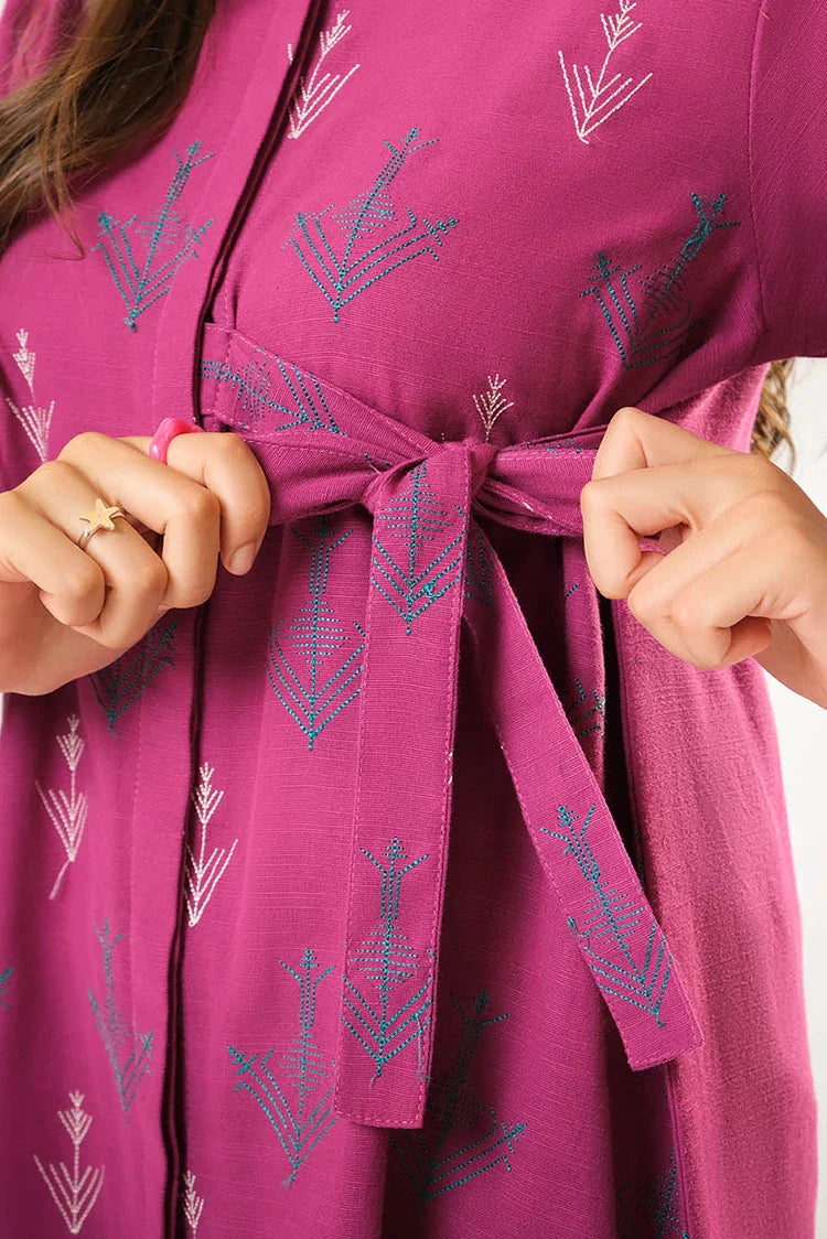 Picture of Girls winter clothes | Magenta | Casual 2 Piece Suit | Cotton Khaddar Dyed | GAC-03178 - Available at Raja Sahib