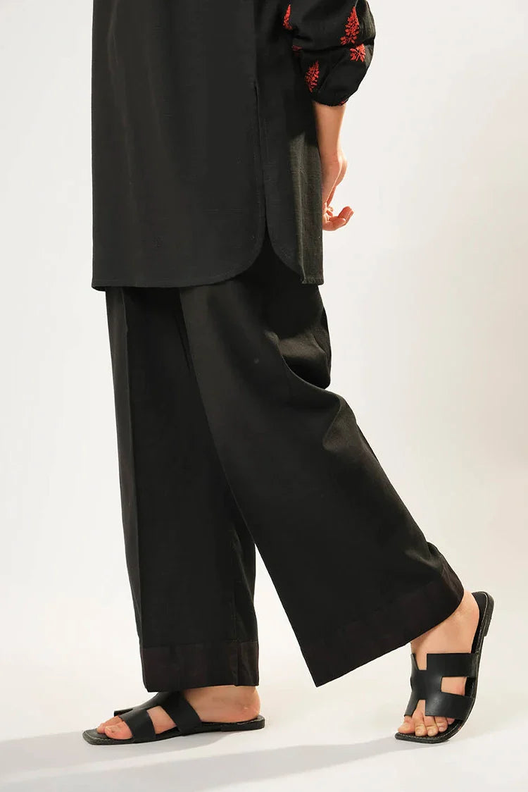 Picture of Girls winter clothes | Black | Casual 2 Piece Suit | Cotton Khaddar Dyed | GAC-03179 - Available at Raja Sahib