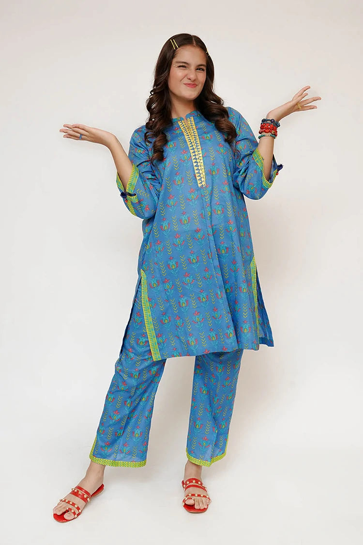 Picture of Senorita - Girls Eid Dress - Casual 2 Piece Suit - Cotton Lawn Printed - GAC-03479 - Available at Raja Sahib