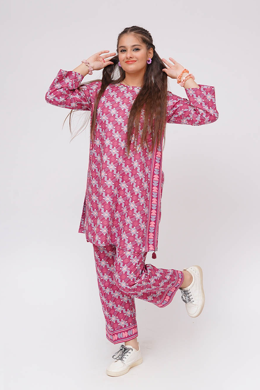 Senorita - Magenta & Multicolor - Casual 2 Piece Suit  - GAC-03577