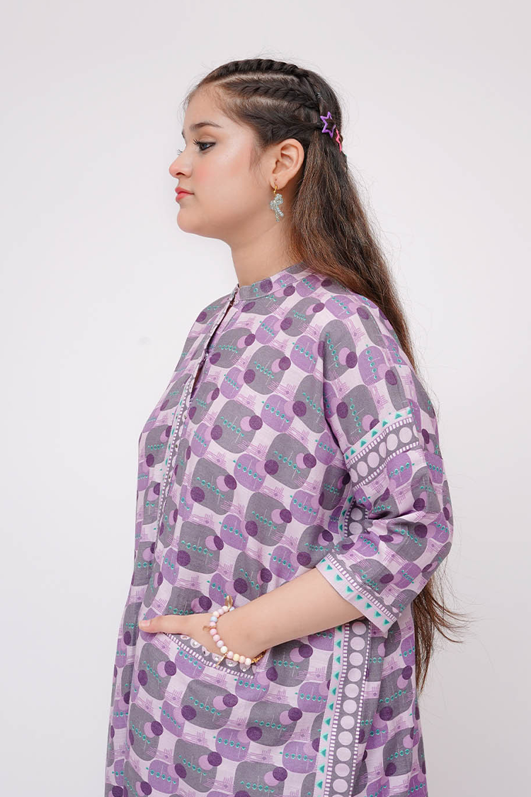 Picture of Senorita - Purple & Multicolor - Casual 2 Piece Suit - GAC-03580 - Available at Raja Sahib