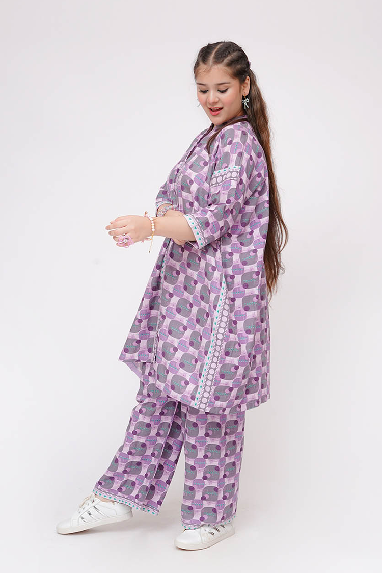 Picture of Senorita - Purple & Multicolor - Casual 2 Piece Suit - GAC-03580 - Available at Raja Sahib