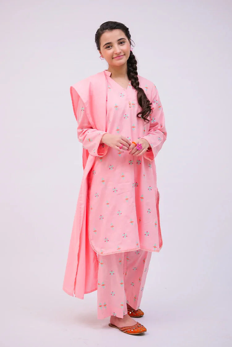 Picture of GAD-02737 | Peach | Casual 3 Piece Suit | Cotton Self Dobby - Available at Raja Sahib