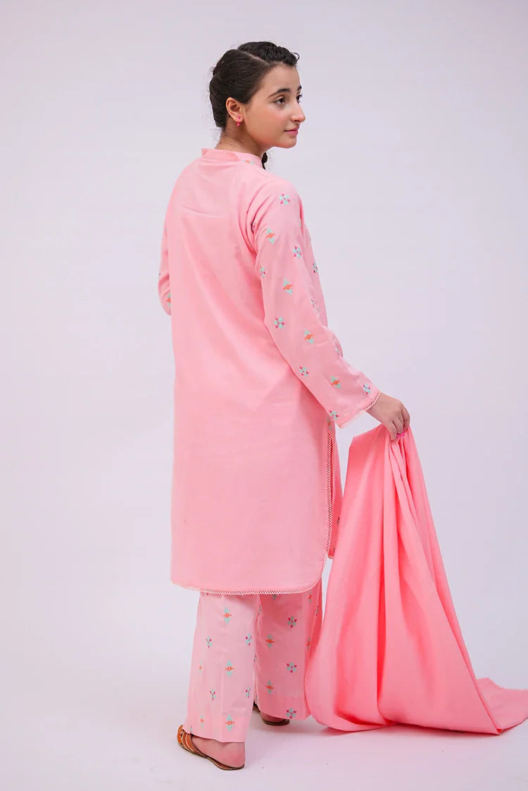 Picture of GAD-02737 | Peach | Casual 3 Piece Suit | Cotton Self Dobby - Available at Raja Sahib