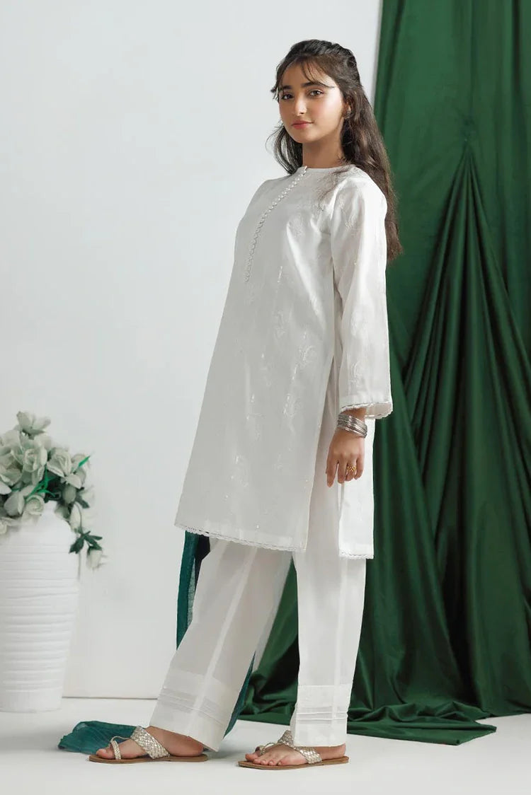 Picture of GAD-03135 | White | Casual 3 Piece Suit | Cotton Lawn Printed - Available at Raja Sahib