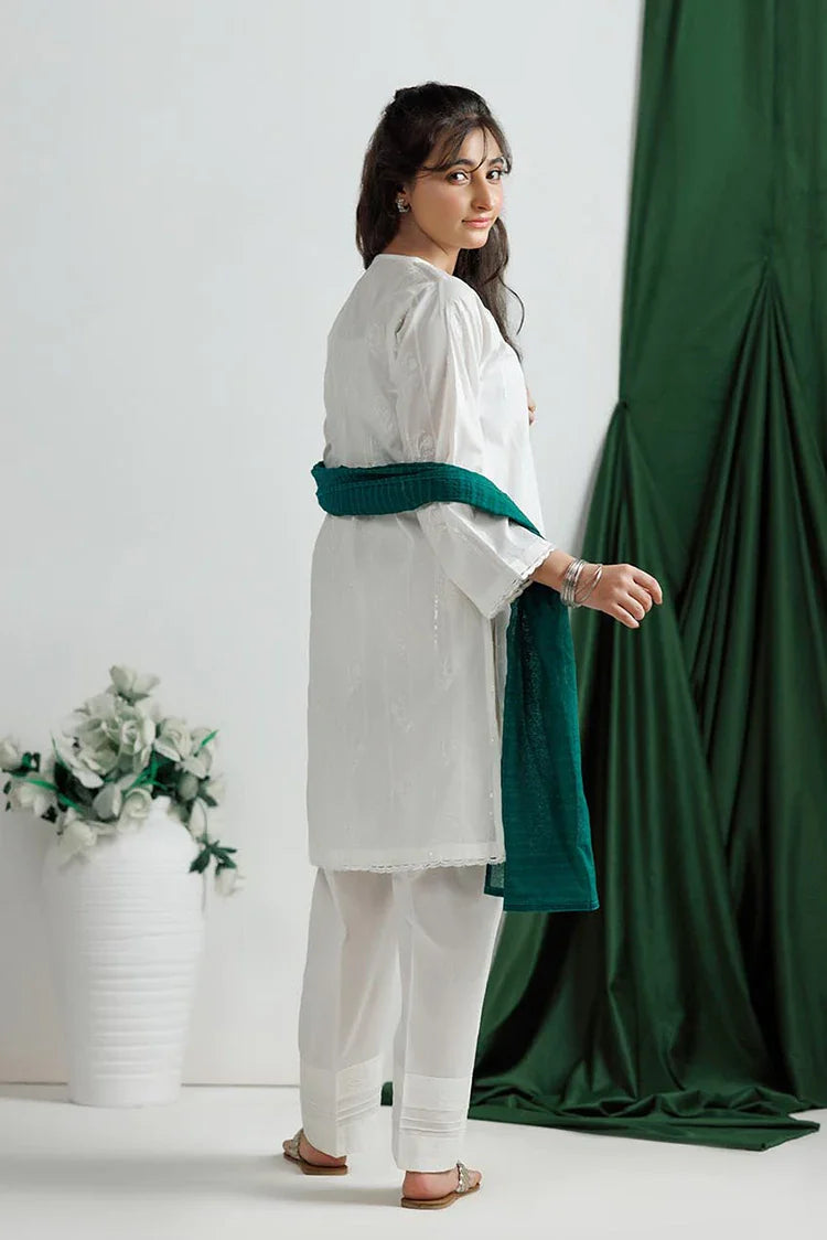 Picture of GAD-03135 | White | Casual 3 Piece Suit | Cotton Lawn Printed - Available at Raja Sahib