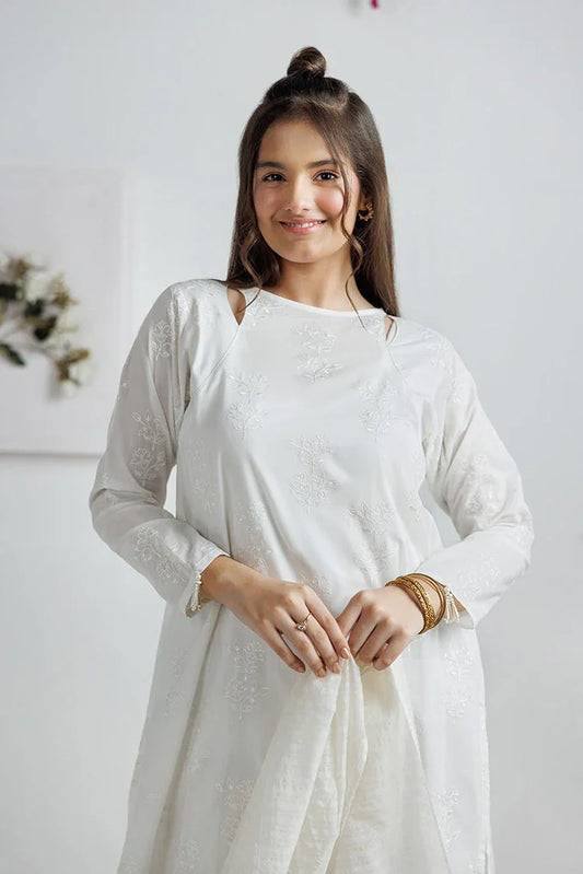 Picture of GAD-03139 | White | Casual 3 Piece Suit | Cotton Lawn Printed - Available at Raja Sahib