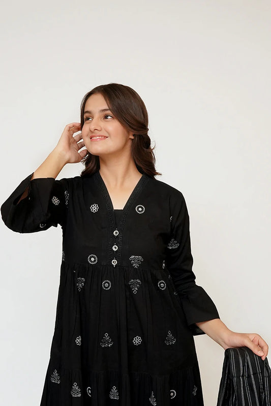 Picture of Senorita - Girls Eid Dress - Black - Casual 3 Piece Suit - GAD-03446 - Available at Raja Sahib