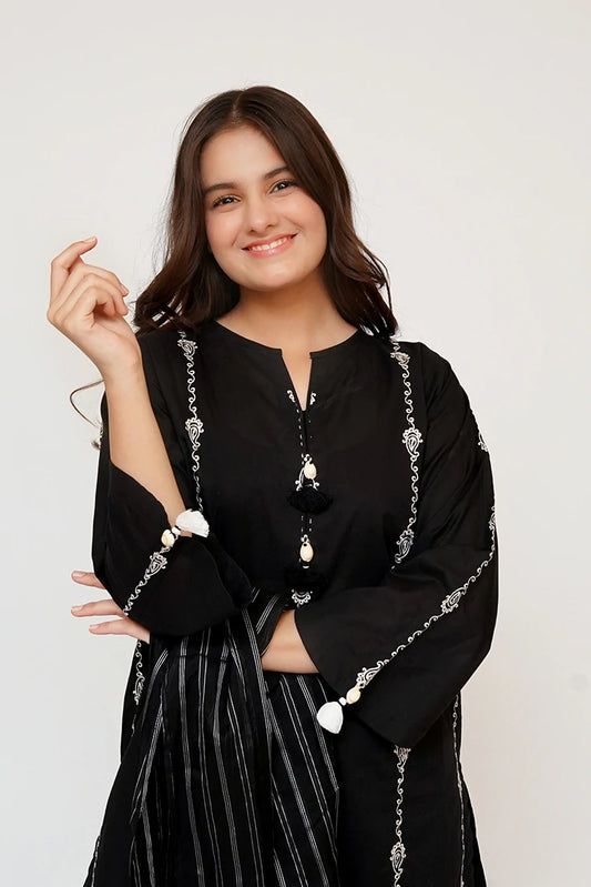 Picture of Senorita - Girls Eid Dress - Black - Casual 3 Piece Suit - GAD-03455 - Available at Raja Sahib