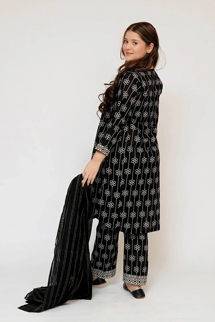 Picture of Senorita - Girls Eid Dress - Black & Fawn - Casual 3 Piece Suit - GAD-03460 - Available at Raja Sahib