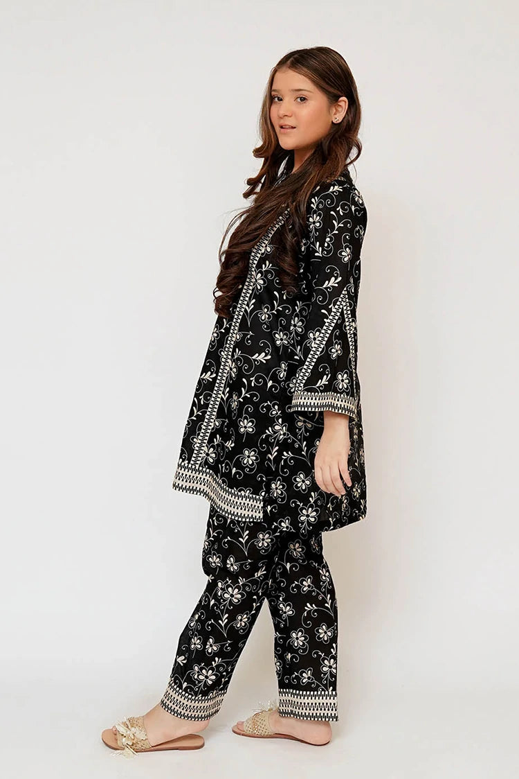 Picture of Senorita - Girls Eid Dress - Black & Fawn - Casual 3 Piece Suit - GAD-03462 - Available at Raja Sahib