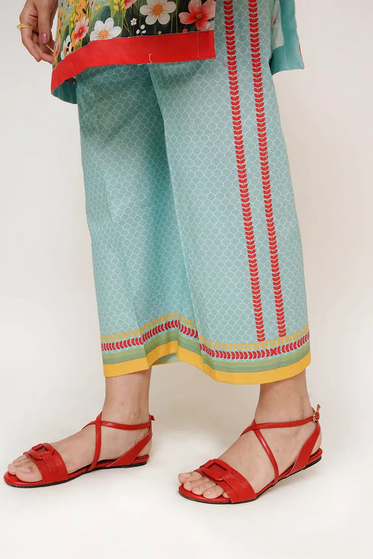 Picture of Senorita - Girls Eid Dress - Sea Green & Multicolor - Casual 3 Piece Suit - GAD-03474 - Available at Raja Sahib