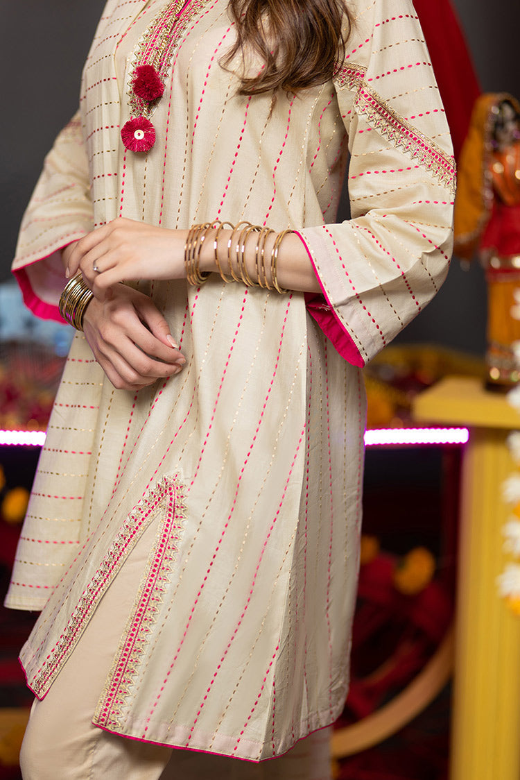 Picture of Senorita - GBD-02342 | Fawn & Pink  | Casual Plus 3 Piece Suit  | Cotton Dobby - Available at Raja Sahib