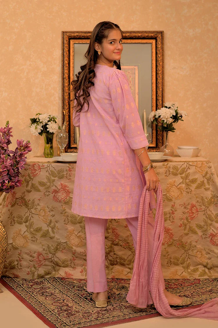 Picture of GBC-02838 | Pink & Gold | Casual Plus 3 Piece Suit | Viscose Jacquard - Available at Raja Sahib
