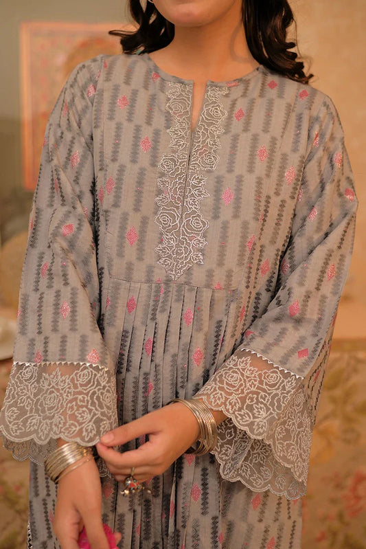 Picture of GBD-02900 | Gray & Multicolor | Casual Plus 3 Piece Suit | Viscose Filament Jacquard - Available at Raja Sahib