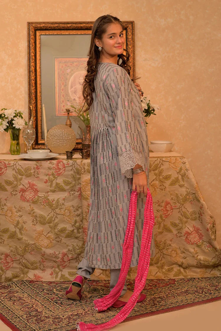 Picture of GBD-02900 | Gray & Multicolor | Casual Plus 3 Piece Suit | Viscose Filament Jacquard - Available at Raja Sahib