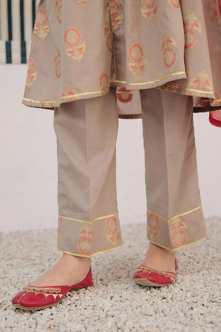 Picture of GBD-02927 | Beige & Multicolor | Casual Plus 3 Piece Suit | Cotton Jacquard - Available at Raja Sahib