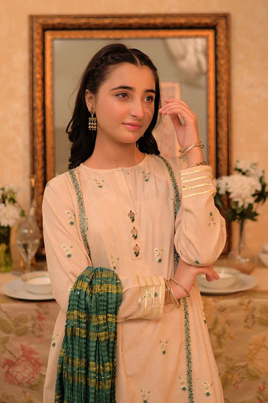 Picture of GBD-02942 | Fawn & Multicolor | Casual Plus 3 Piece Suit | Cotton Jacquard - Available at Raja Sahib