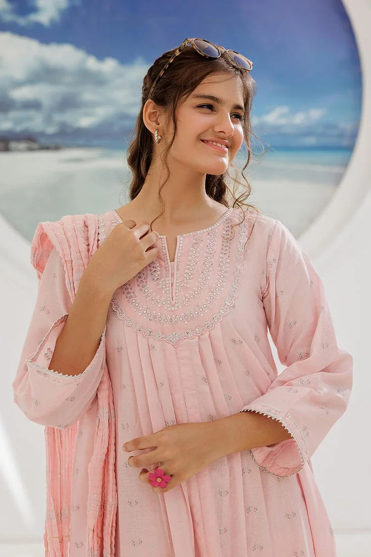 Picture of GBD-02946 | Pink & Multicolor | Casual Plus 3 Piece Suit | Cotton Jacquard - Available at Raja Sahib