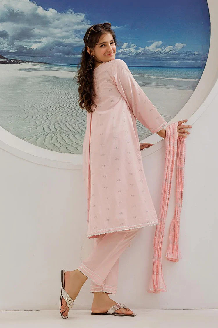 Picture of GBD-02946 | Pink & Multicolor | Casual Plus 3 Piece Suit | Cotton Jacquard - Available at Raja Sahib