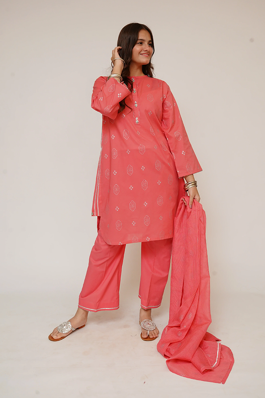 Picture of Senorita - Girls Eid Dress - T. Pink & Glitter - Casual Plus 3 Piece Suit - GBD-03441 - Available at Raja Sahib