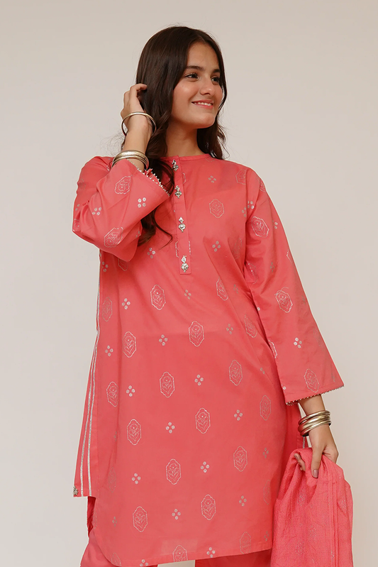 Picture of Senorita - Girls Eid Dress - T. Pink & Glitter - Casual Plus 3 Piece Suit - GBD-03441 - Available at Raja Sahib