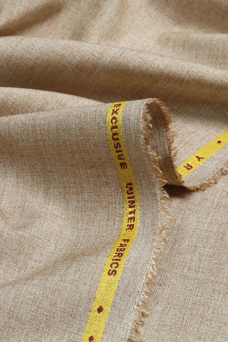 Picture of Fabrich - Men's Unstitch Textured Poly Blend Kameez Shalwar - Beige - Available at Raja Sahib