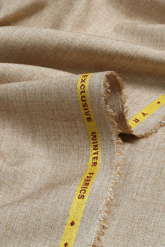 Picture of Fabrich - Men's Unstitch Textured Poly Blend Kameez Shalwar - Beige - Available at Raja Sahib