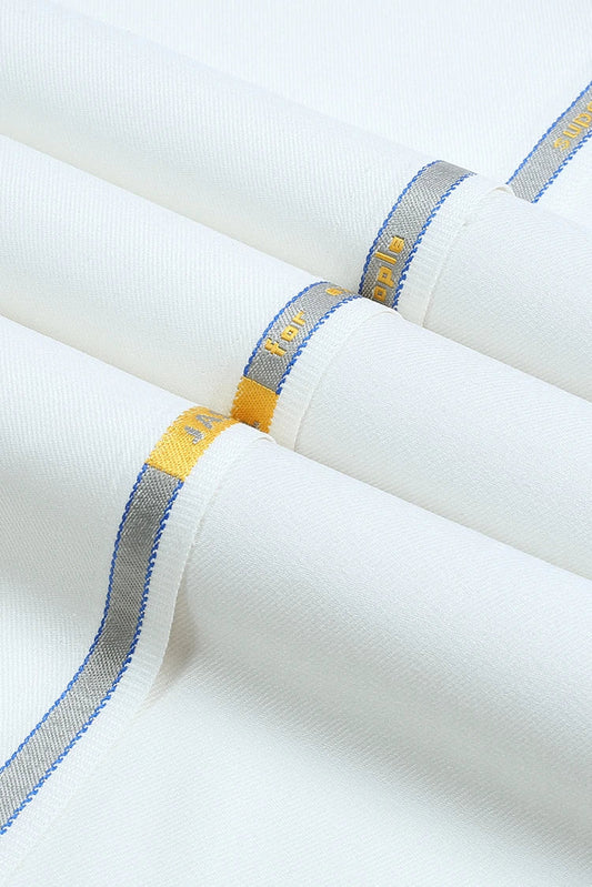 Fabrich - Men's Unstitch Poly-Wool Blend Kameez Shalwar - Off White