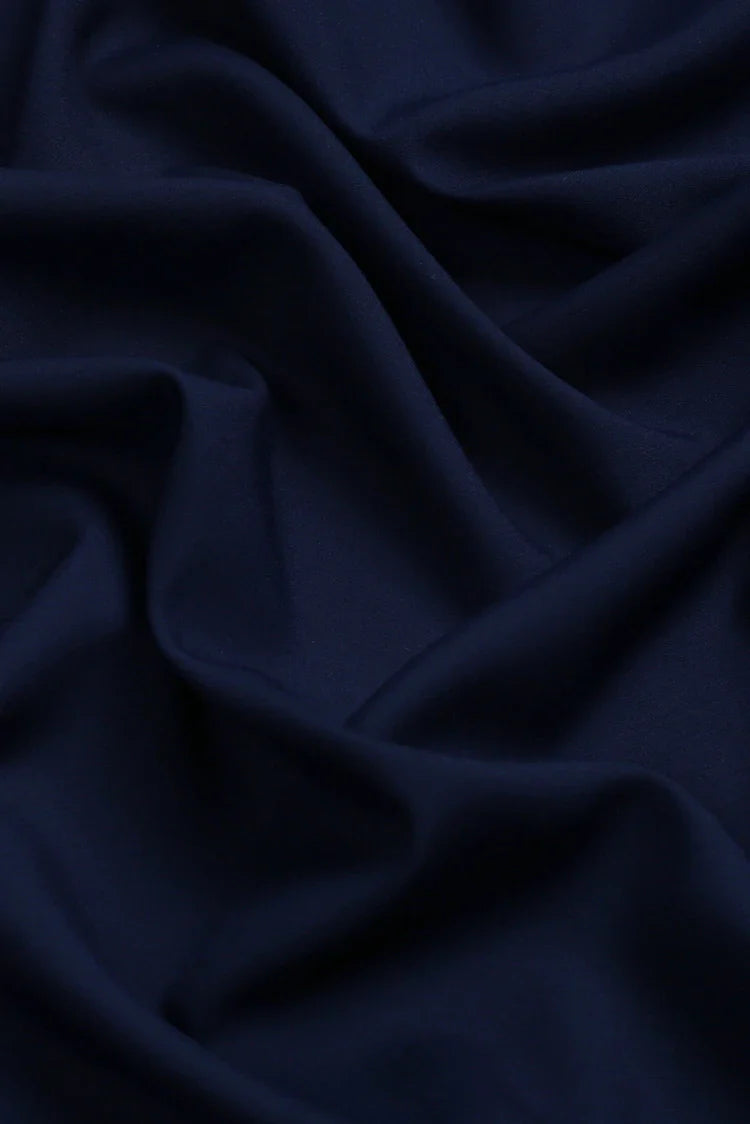 Picture of Fabrich - Men's Cross Stitch Embroidered Wash & Wear - Navy - Available at Raja Sahib