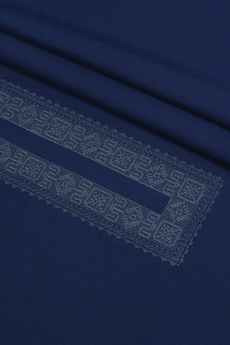 Picture of Fabrich - Men's Unstitch Tarkashi Effect Embroidered Kameez Shalwar - Navy - Available at Raja Sahib