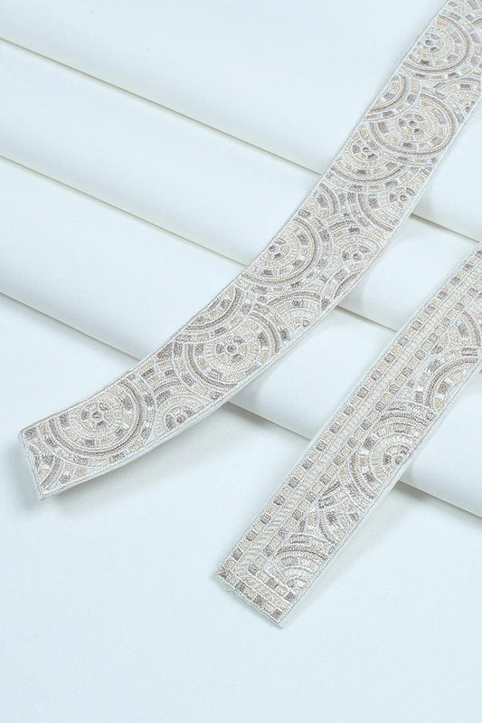 Picture of Fabrich - Men's Unstitch Multi-Colored Embroidered Kameez Shalwar - Off White - Available at Raja Sahib