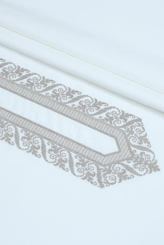 Picture of Fabrich - Men's Unstitch Cotton Thread Embroidered Kameez Shalwar - Off White - Available at Raja Sahib