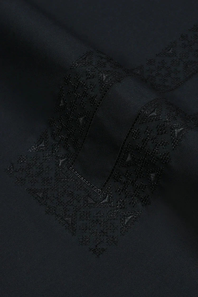 Picture of Fabrich - Men's Unstitch Multi-Colored Embroidered Kameez Shalwar - Black - Available at Raja Sahib
