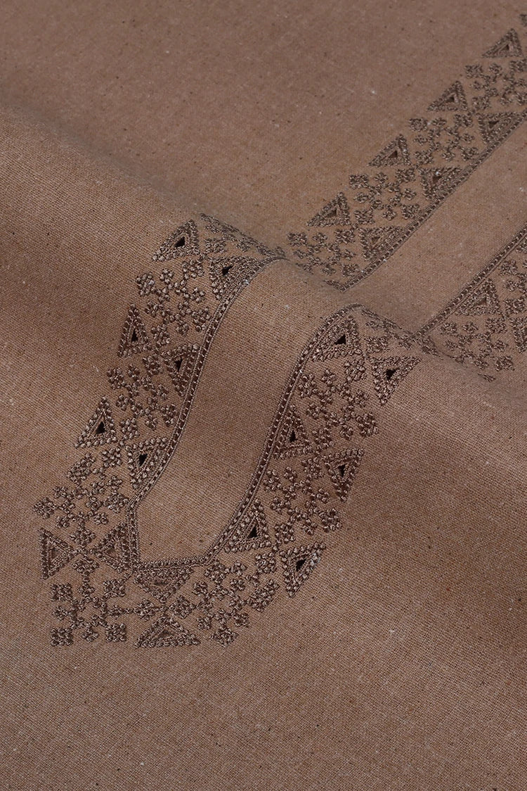 Picture of Fabrich - Men's Unstitch Embroidered Khaddar Kameez Shalwar - Melon - Available at Raja Sahib