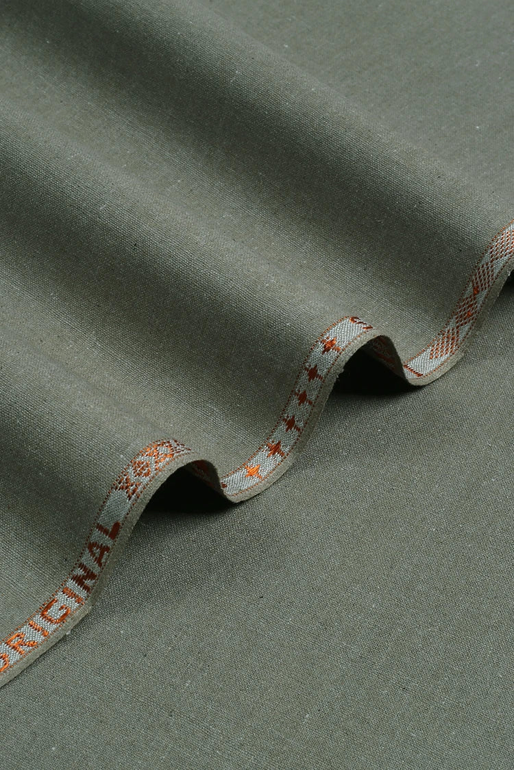 Picture of Fabrich - Men's Unstitch Embroidered Khaddar Cutwork - Moss - Available at Raja Sahib