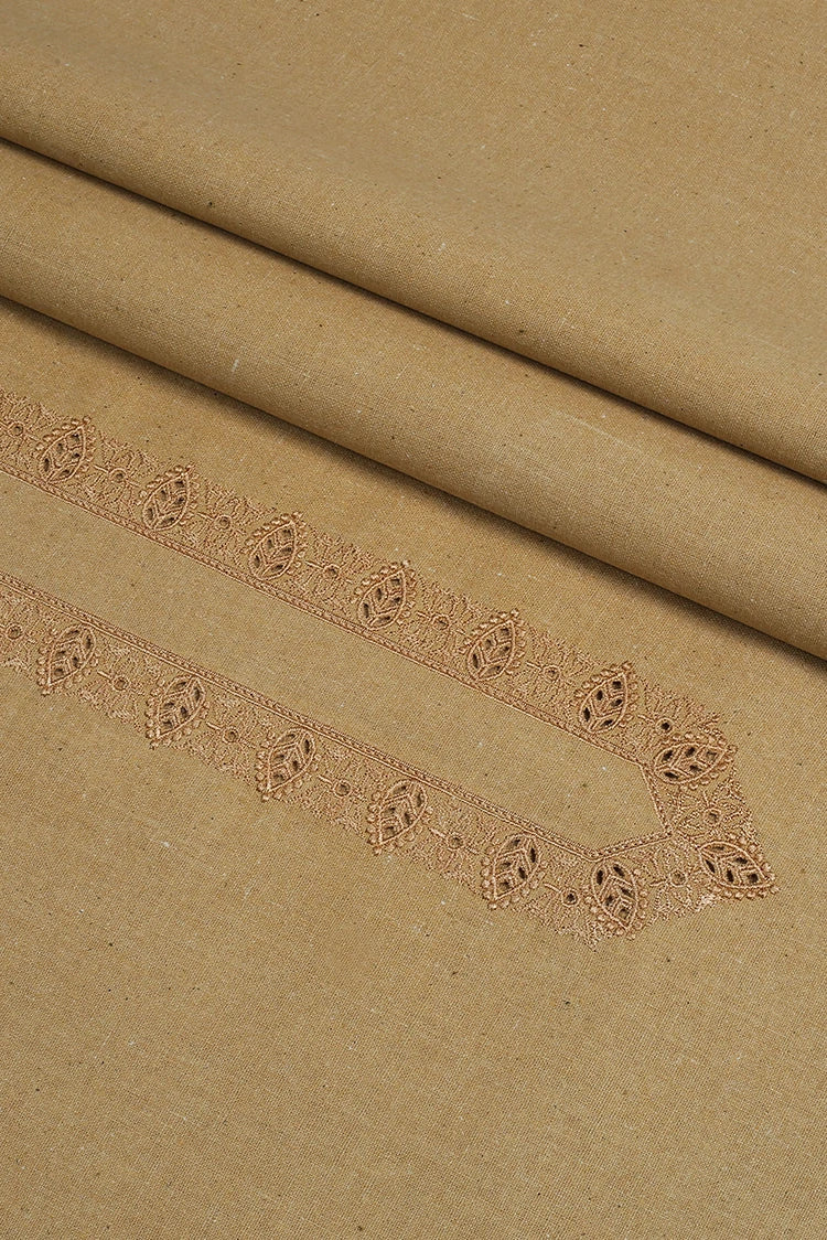 Picture of Fabrich - Men's Unstitch Embroidered Khaddar Cutwork - Bronze - Available at Raja Sahib