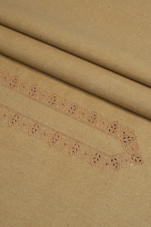 Fabrich - Men's Unstitch Embroidered Khaddar Cutwork - Bronze