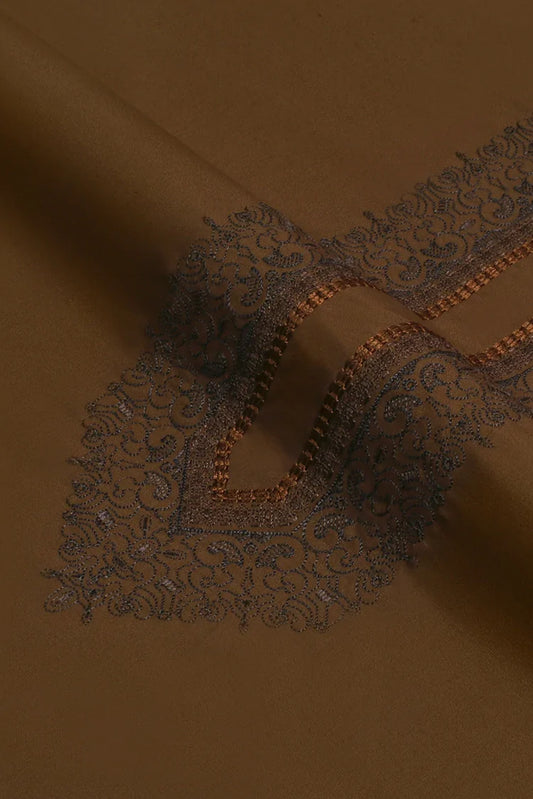 Fabrich - Men's Unstitch Embroidered Kameez Shalwar - Carob