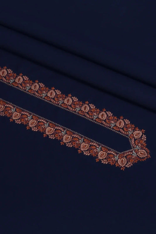 Fabrich - Men's Unstitch Navy Kashmiri Embroidered Kameez Shalwar