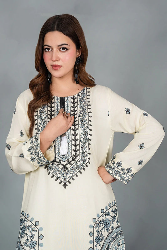 Gulle Eida - 2 Piece Kurta Set - Creamy Moon