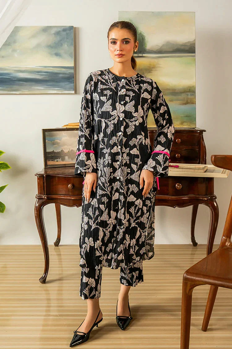 Picture of Hada - Celestial Bloom - Co-Ord Set - Ink Blossom - Available at Raja Sahib